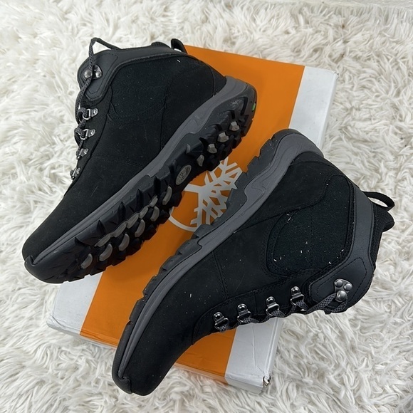 NIB Timberland womens Mt. Maddsen Mid Leather Waterproof Hiker Hiking Boot Black - Picture 6 of 9